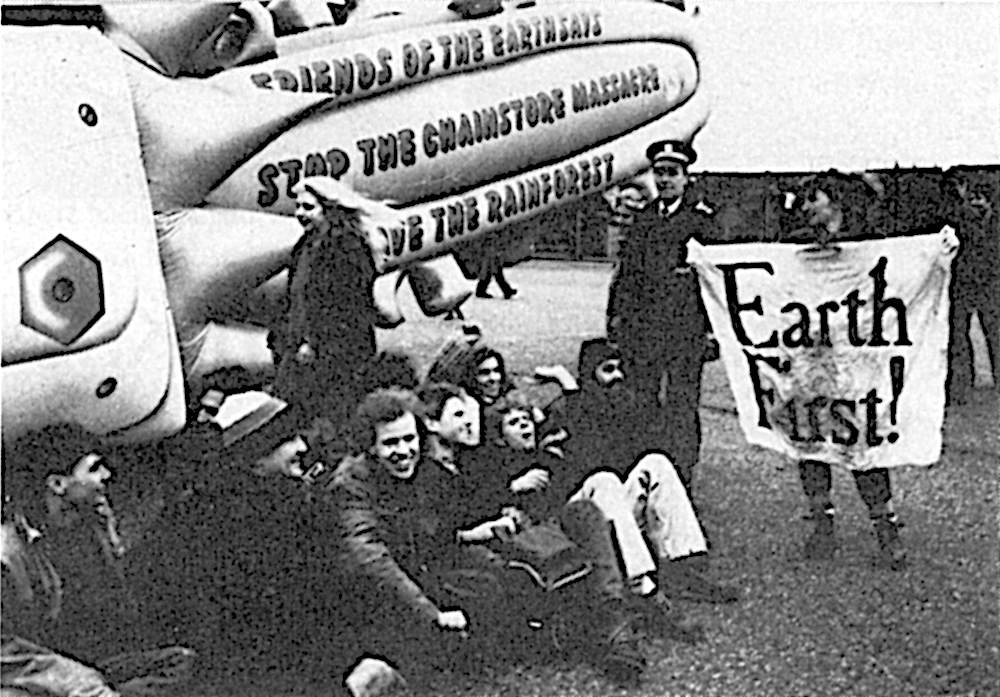 Earth First! Actions against importation of tropical rainforest timber