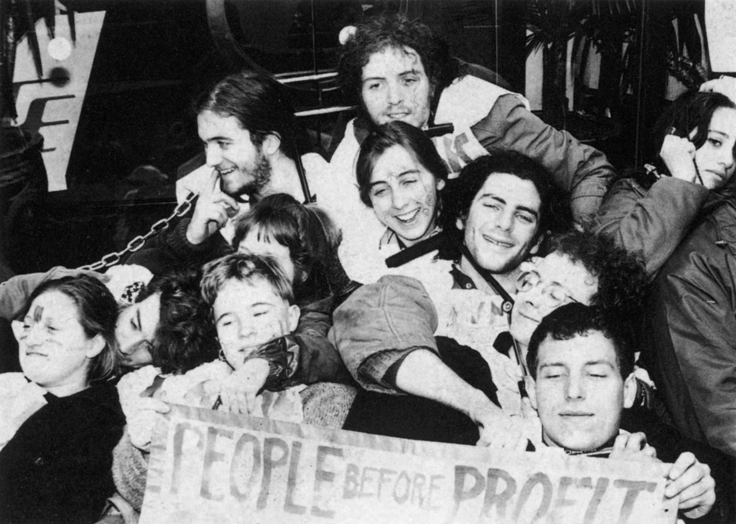 Earth First! blockade Malaysian Airlines office in London over the logging of rainforests in Sarawak